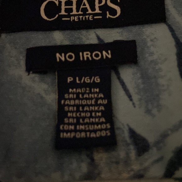 Chaps 100% Cotton No Iron Shirt - Petite Large - Picture 5 of 8